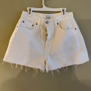 Reformation white denim high waist shorts